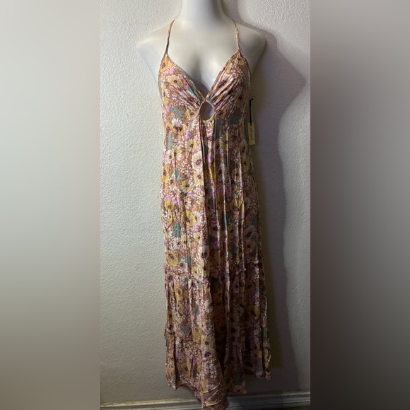 🆕Liberty Love Spaghetti Strap Cut Out Flowy Floral Maxi Sundress L🆕 - Picture 2 of 13
